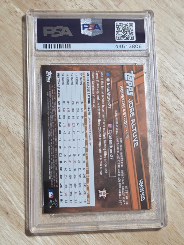 2017 Topps Holiday - Jose Altuve #HMW100  PSA 9 view 2