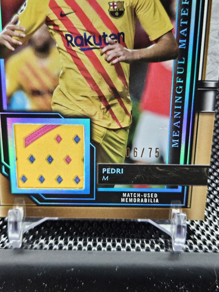 2021-22 Topps Museum UCL Pedri Meaningful Material Relics Card /75 Game Worn