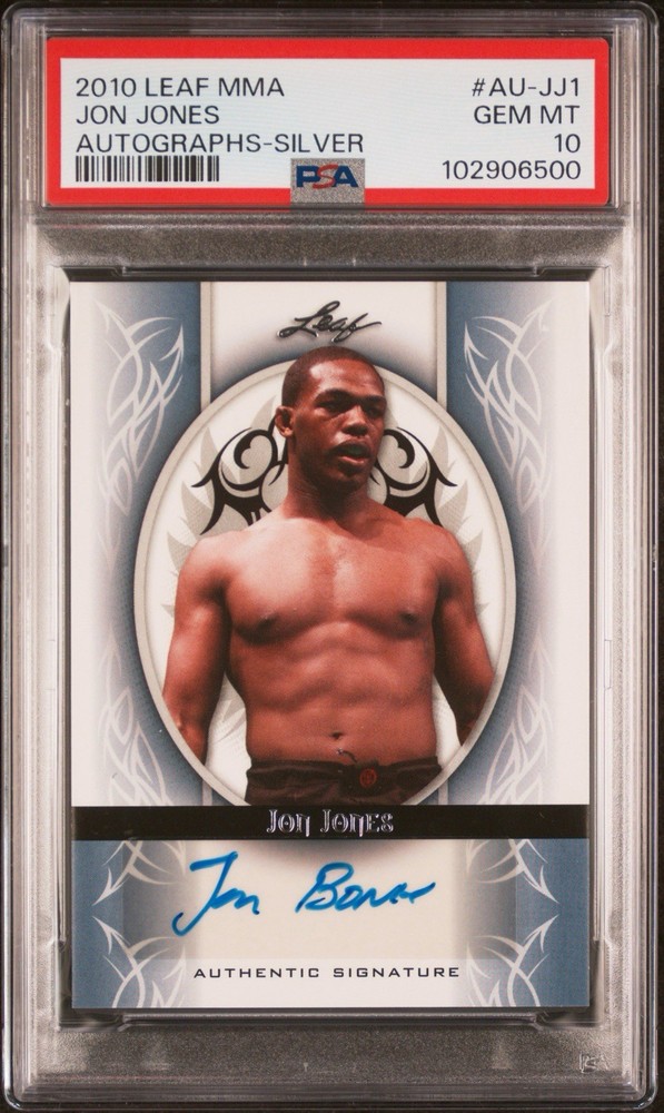 2010 LEAF MMA JON JONES AUTO AUTOGRAPHS SILVER PSA 10 GEM MINT ROOKIE