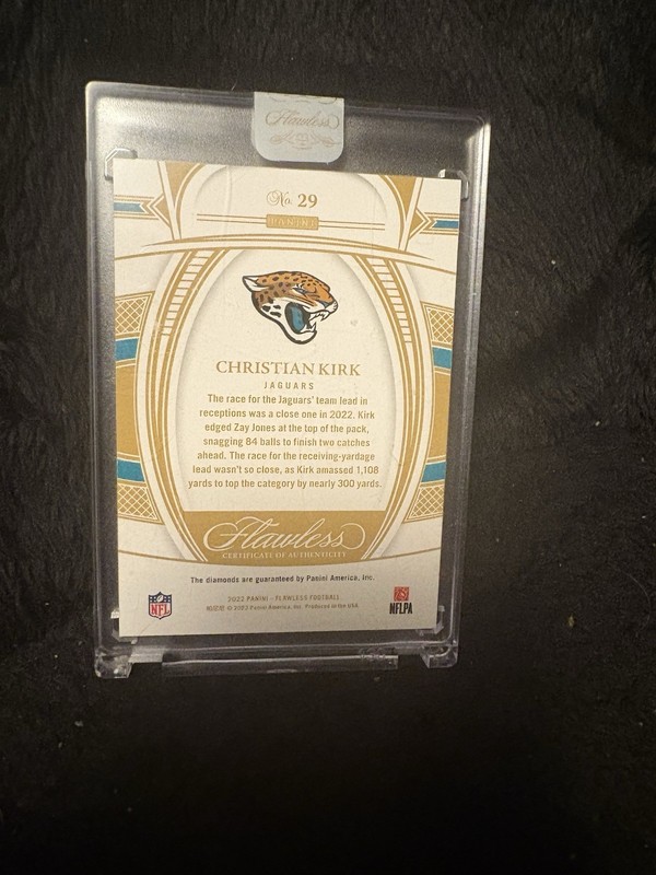 2022 Panini Flawless Christian Kirk #29 Dual Diamond 1/1 Jaguars 49ers Sealed view 2