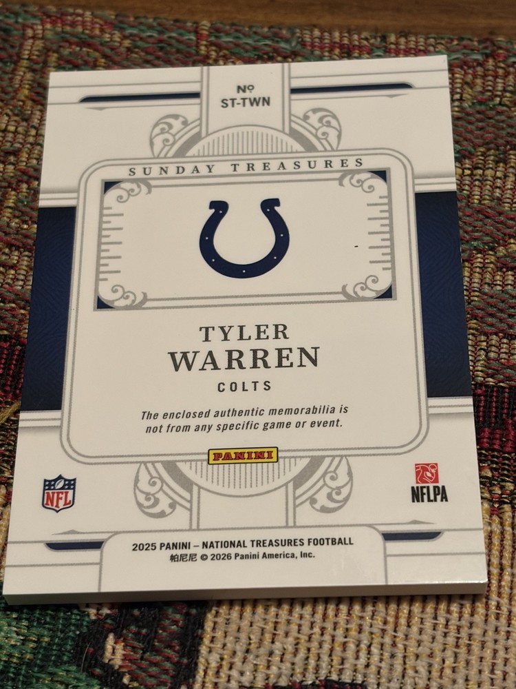 Tyler Warren 1/1 National Treasures 