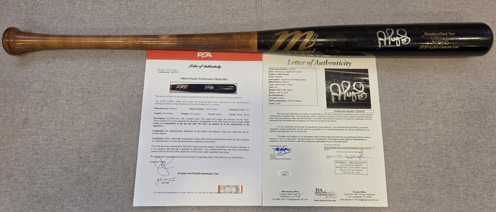 2016 Albert Pujols Signed Autographed Auto Game Used GU Marucci Bat PSA LOA JSA