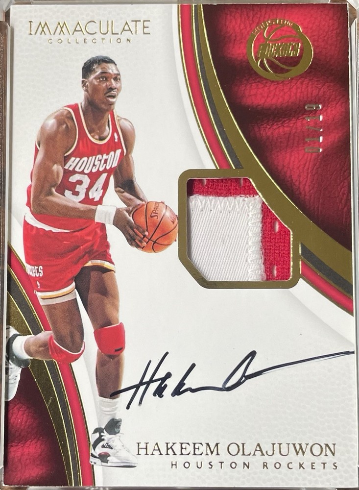 2016 Panini Immaculate Hakeem Olajuwon Game Used Patch Autograph HOF Auto /19