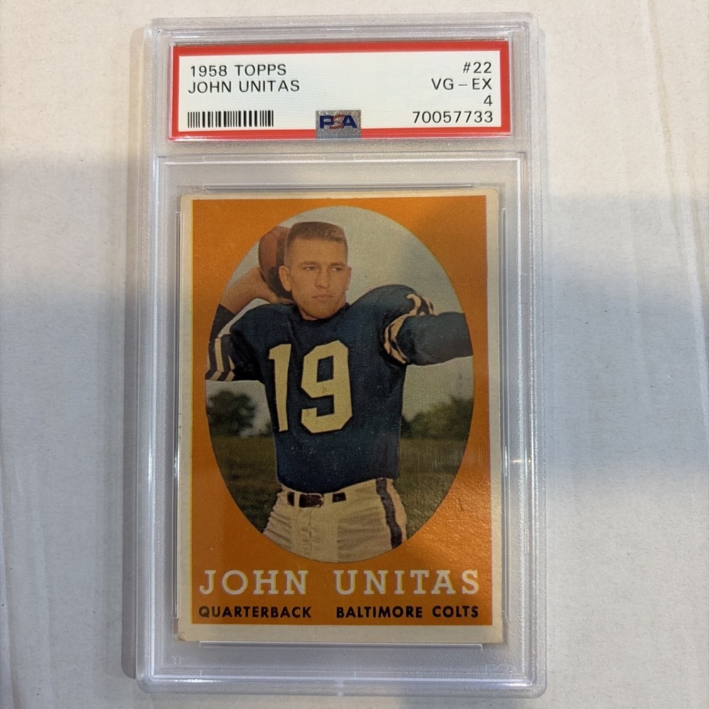John Unitas HOF 1958 Topps #22 Baltimore Colts PSA 4 VG-EX Great Looking Card