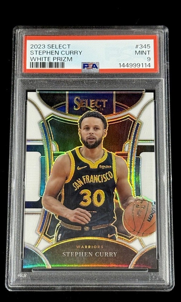 Stephen Curry 2023 Panini Select Mezzanine #345 White Prizm #’d/149 PSA 9 MINT
