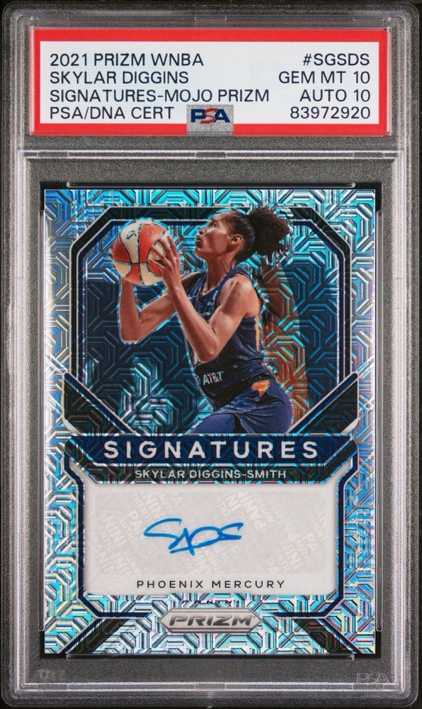 Skylar Diggins-Smith 2021 Panini Prizm WNBA Mojo Prizm Auto /25 PSA 10 Auto 10