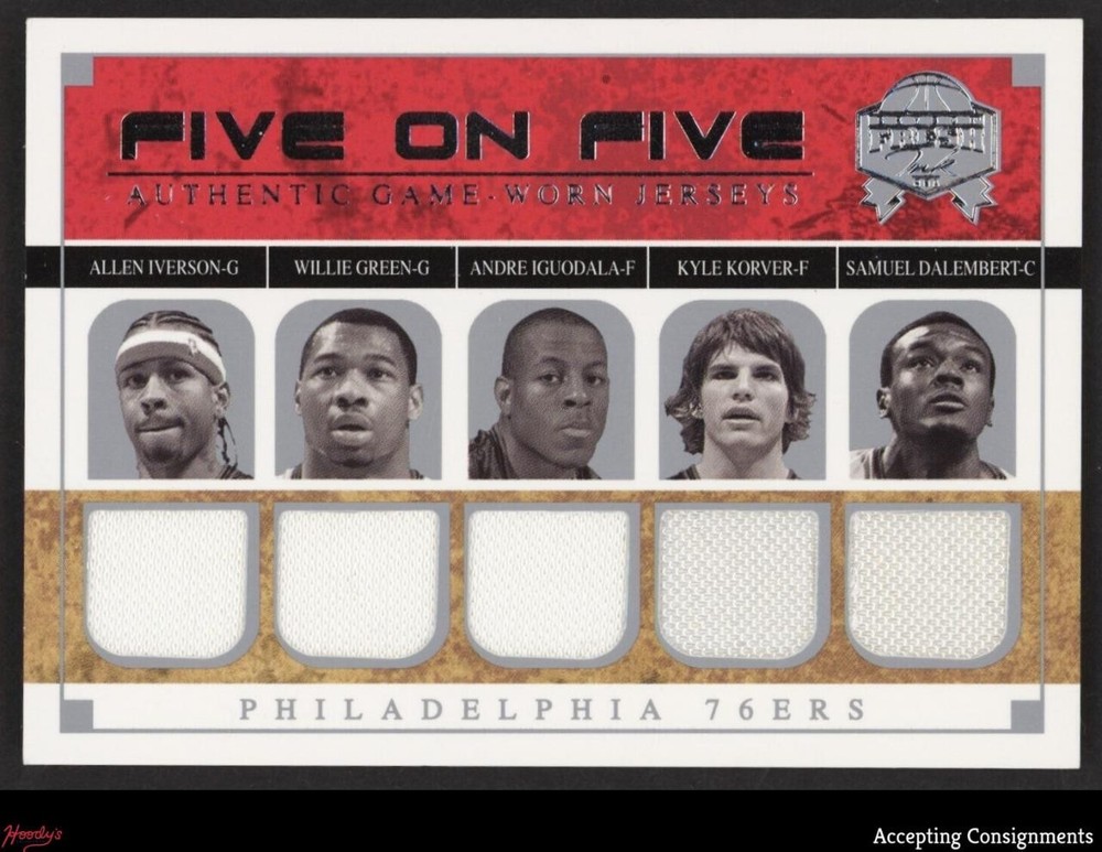 2004 SkyBox Five on Five Allen Iverson Iguodala Arenas GAME USED JERSEY /199