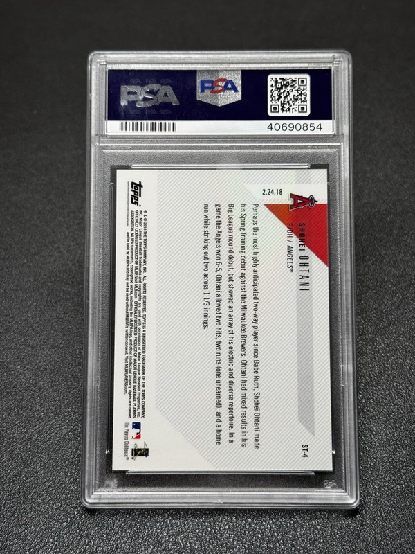 2018 Topps Now Shohei Ohtani #ST-4 RC PSA 10 Gem Mint Rc Rookie Card PITCH DEBUT view 2