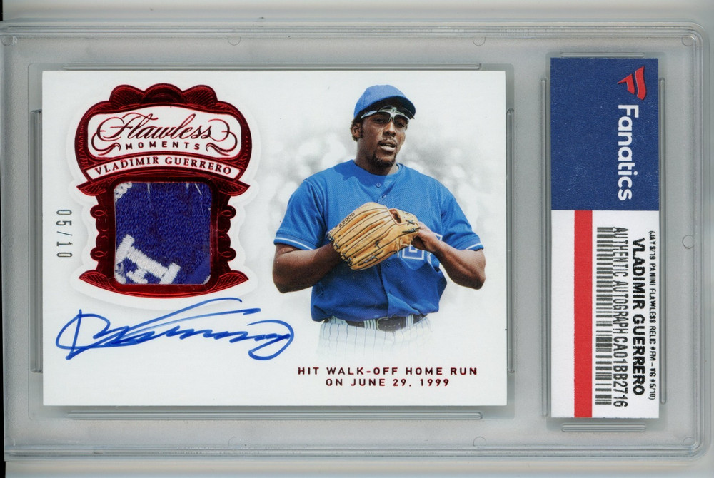 Vladimir Guerrero Sr. 2019 Panini Flawless Moments Patch Auto Ruby #/10 #FM-VG