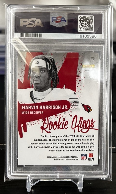 2024 Panini Donruss Optic Rookie Kings Marvin Harrison Jr. #4 (RC) Psa 10 view 2