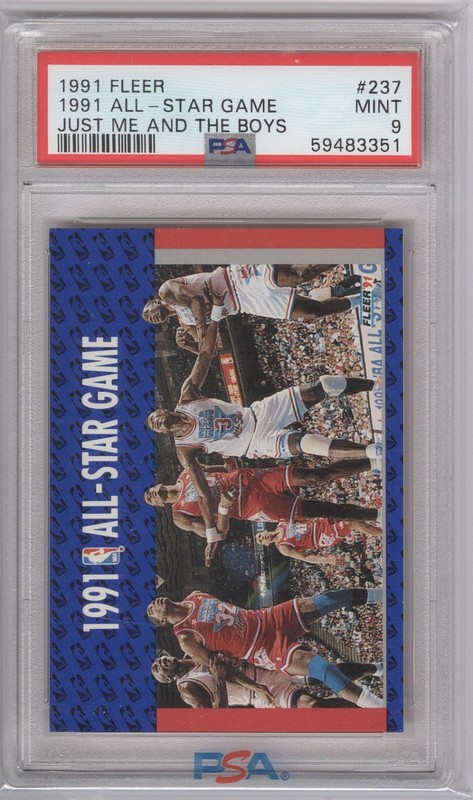 1991 Fleer Michael Jordan #237 All Star Game PSA 9 Just me and the Boys view 2