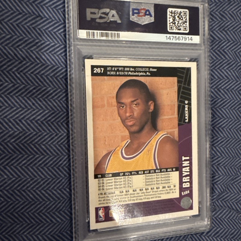 1996 COLLECTOR'S CHOICE KOBE BRYANT #267 PSA 8 view 2