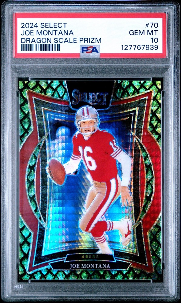 2024 Panini Select Joe Montana Dragon Scale /81 PSA 10 