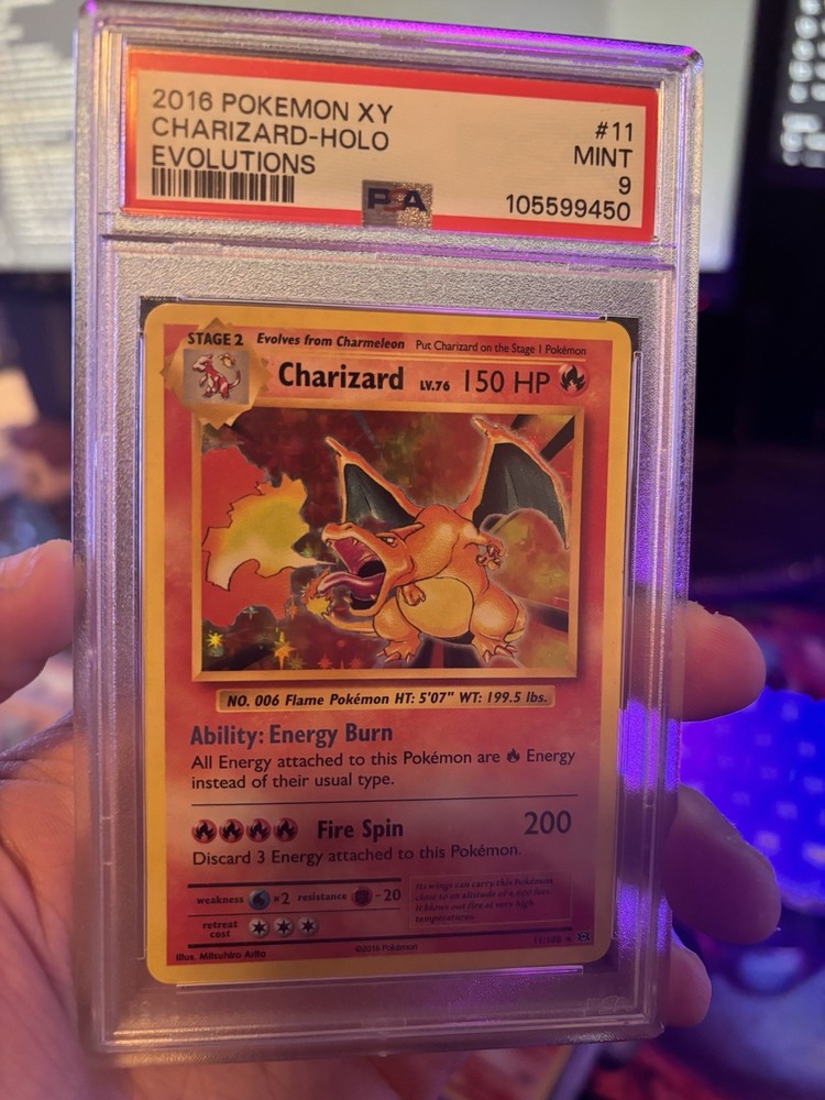 Charizard Holo 11/108 PSA 9 GREEN FLAME ERROR