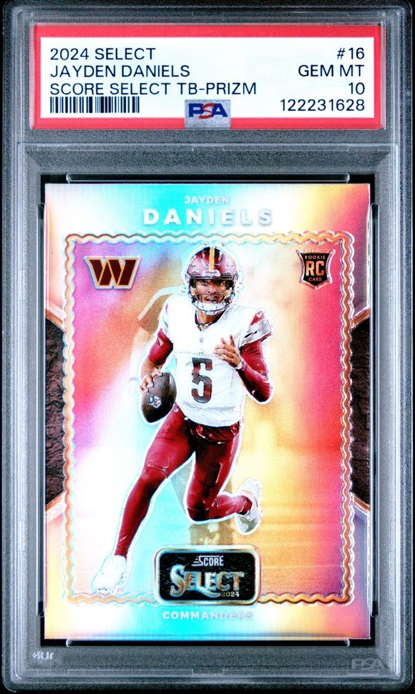 2024 Panini Select - Score Select Throwback Jayden Daniels Silver Prizm PSA 10