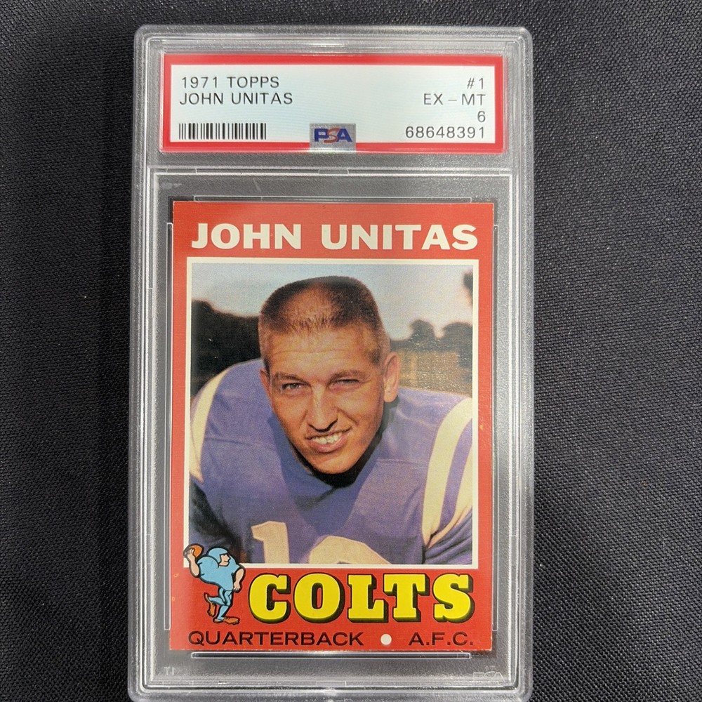 1971 Topps Football Johnny Unitas #1 PSA 6 COLTS EX-MT HOF