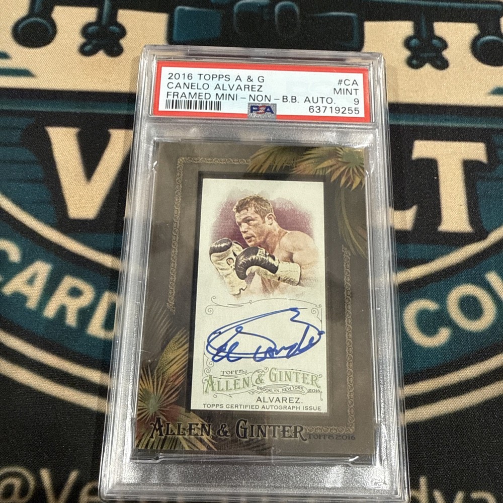PSA 9 CANELO ALVAREZ 2016 TOPPS ALLEN & GINTERS FRAMED AUTOGRAPH SP  BOXING ICON