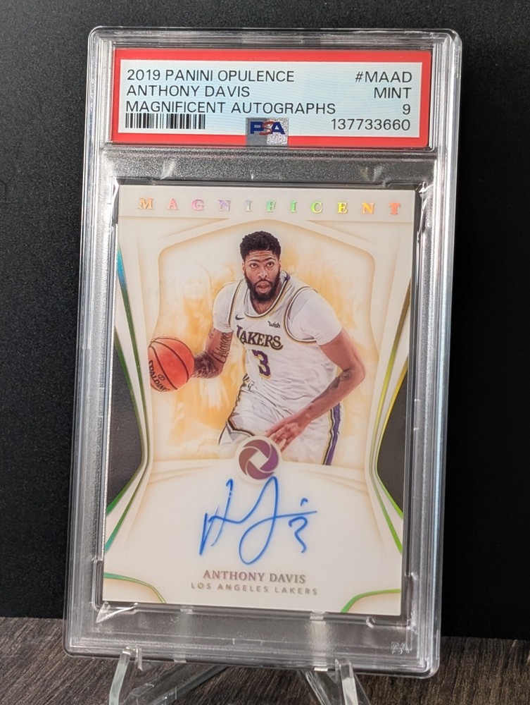 2019-20 Panini Opulence Magnificent Autographs Anthony Davis /5 PSA 9 
