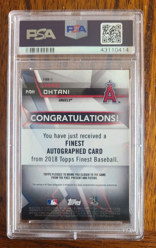 2018 Topps Finest Shohei Ohtani MYSTERY AUTO /99 RC PSA 10 GEM MINT MVP POP 8 view 2