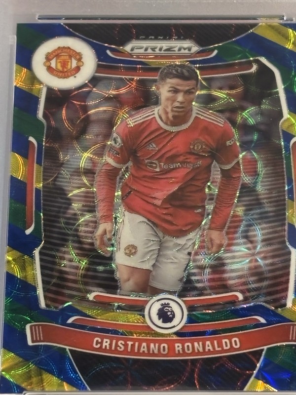2021 Panini Prizm PL Cristiano Ronaldo #283 Blue/Yellow/Green Choice Prizm PSA 9 view 2