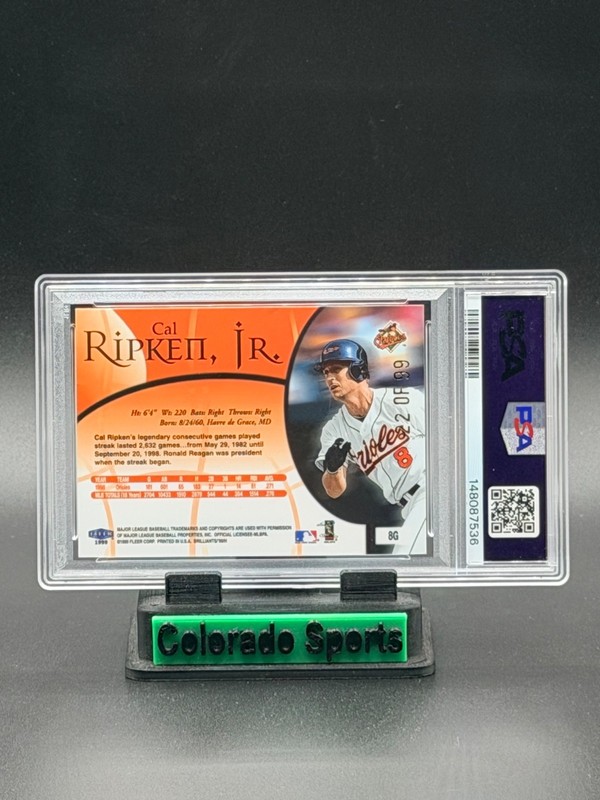 CAL RIPKEN JR. 1999 Fleer Brilliants #8G Gold 22/99 PSA 8 NM-MT (pop 2) view 2