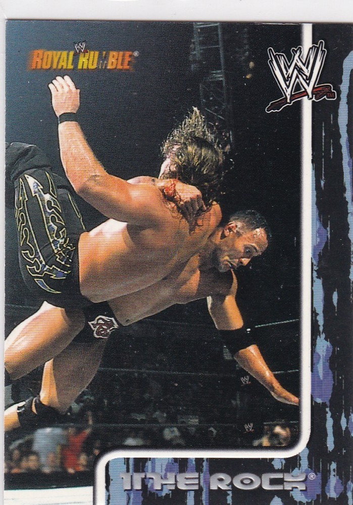 2002 Fleer WWE Royal Rumble #50 The Rock. Dwayne Johnson. Wrestling.