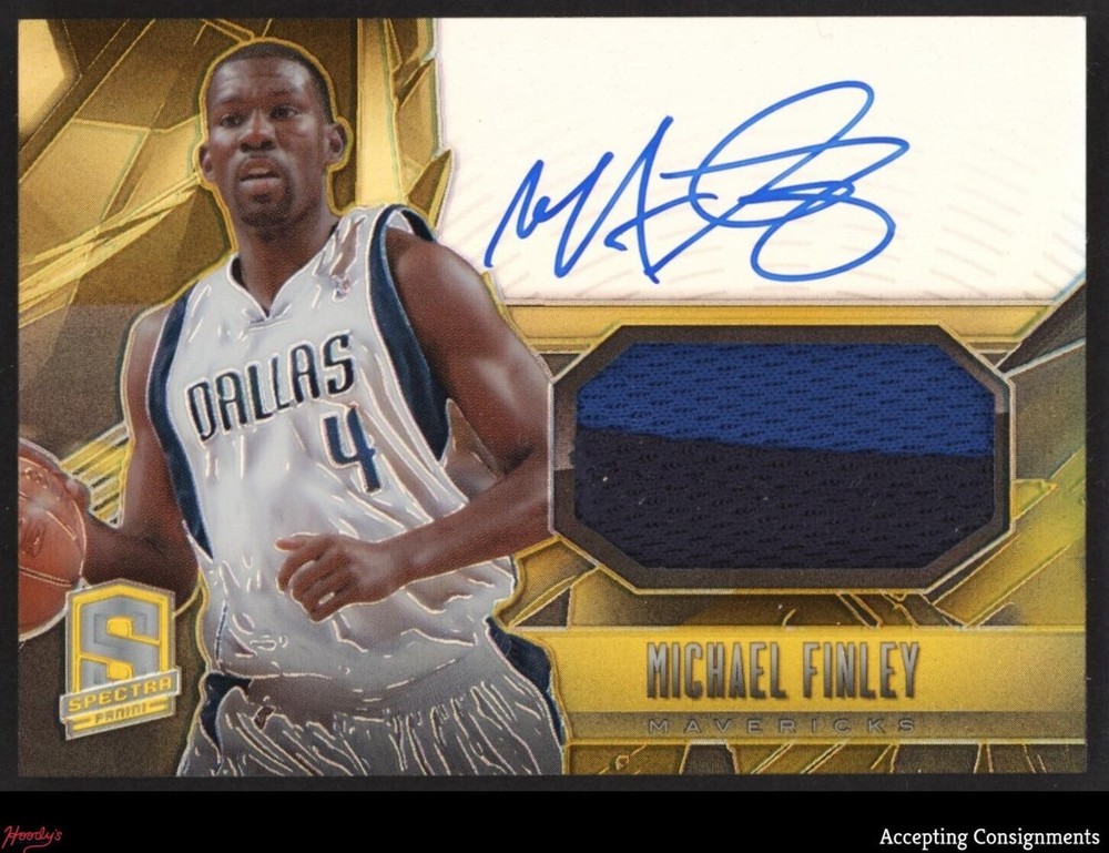 2013-14 Panini Spectra Gold Michael Finley GAME-USED PATCH AUTO 03/10 Mavericks