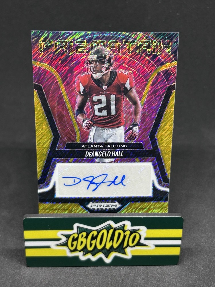DEANGELO HALL  2025 Panini Prizm Black Football Prizmatrix Auto Gold Shimmer /10