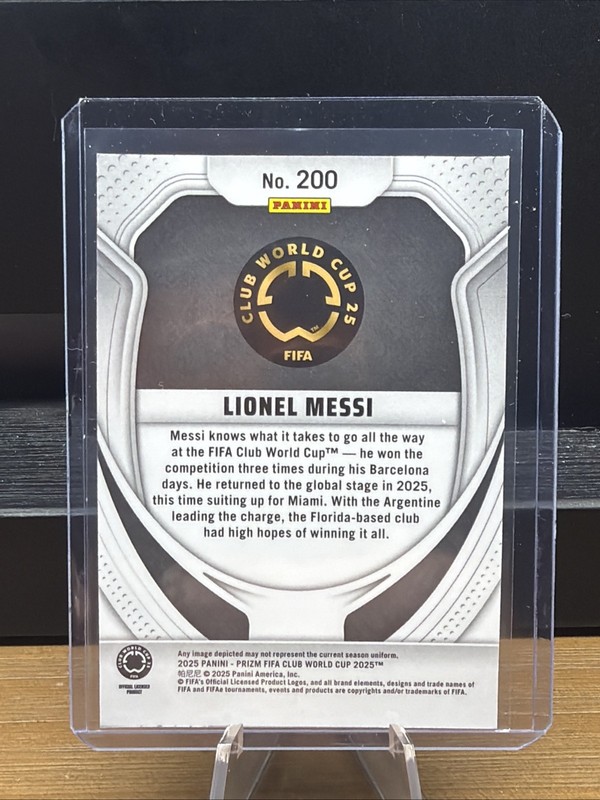 2025 Panini Prizm Fifa Club World Cup - Lionel Messi #200 Chrome view 2