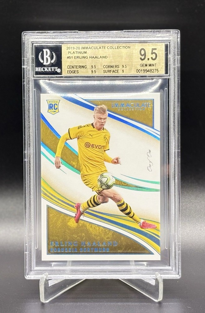 2019-20 Erling Haaland Panini Immaculate Platinum Rookie RC 1/1 BGS 9.5