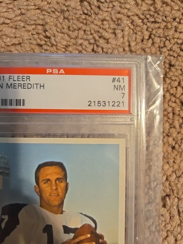 1961 Fleer Don Meredith Rookie #41 PSA 7 Dallas Cowboys QB view 2