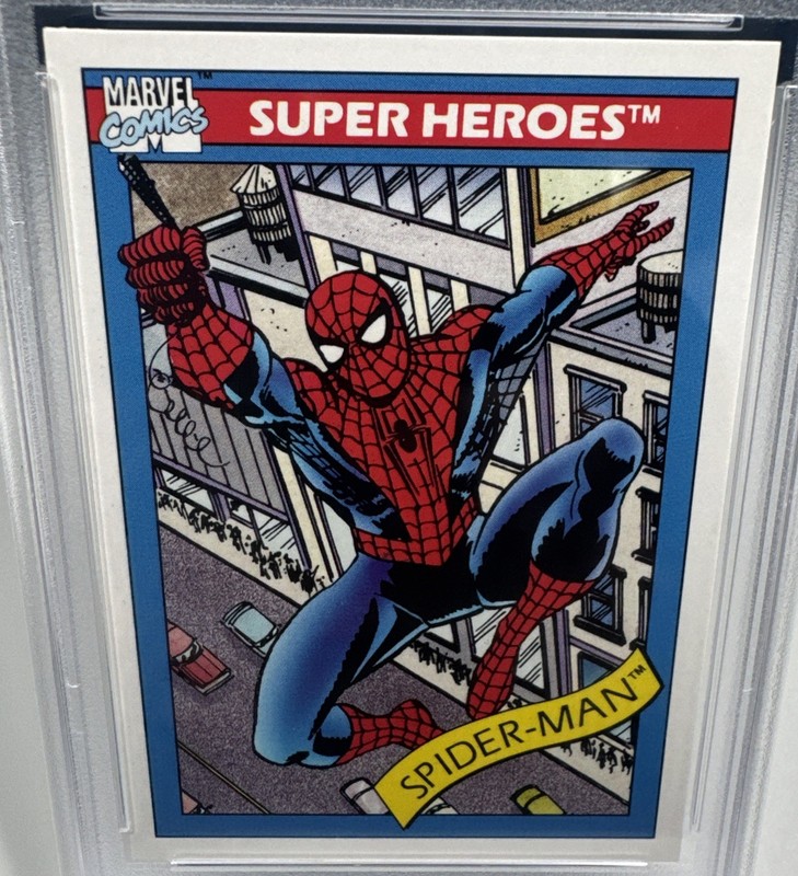 1990 Marvel Universe Spider-Man #29 Peter Parker Spiderman Mint PSA 9 view 2