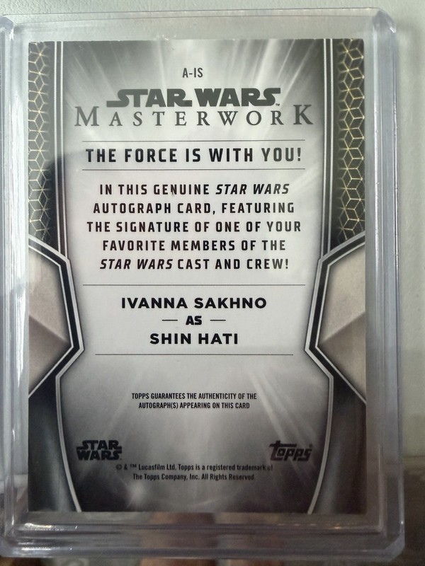 2025 Topps Star Wars Masterwork Ivanna Sakhno as Shin Hati Auto Card #A-IS view 2