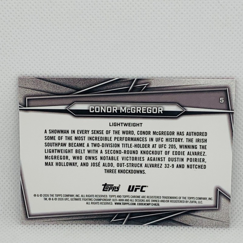 2026 Topps Chrome UFC Conor McGregor Magenta Refractor SP /399 view 2