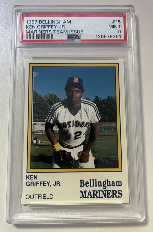 1987 Bellingham Mariners Team Issue Minor League Ken Griffey Jr #15 PSA 9 MINT