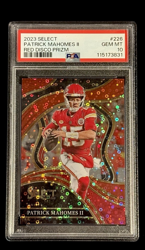 Patrick Mahomes II 2023 Panini Select Red Disco Prizm #’d/49 PSA 10 GEM MINT