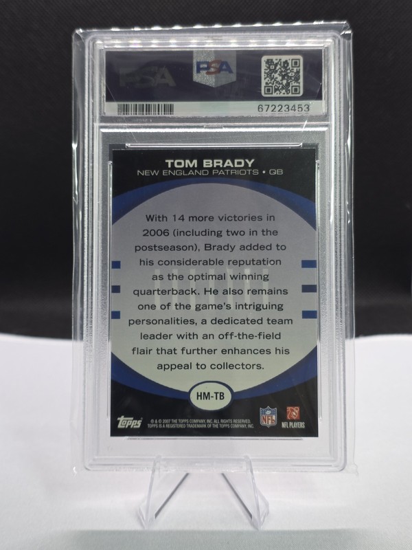 2007 Topps Hobby Masters #HM-TB Tom Brady Hobby Masters PSA 9 view 2