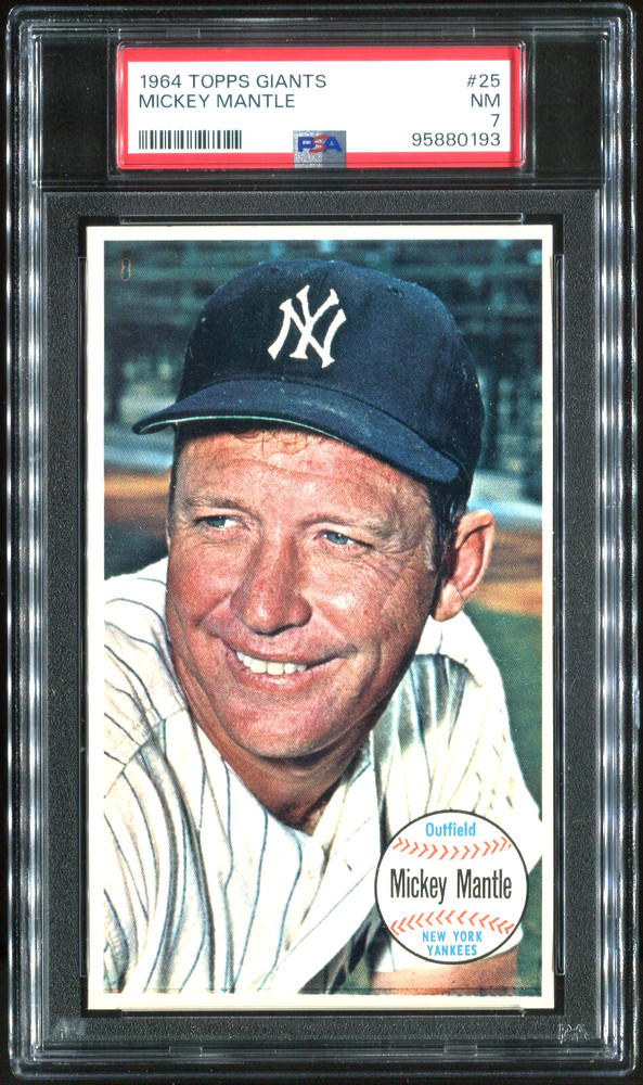 1964 Topps Giants #25 Mickey Mantle HOF PSA 7 NM Near Mint New York Yankees