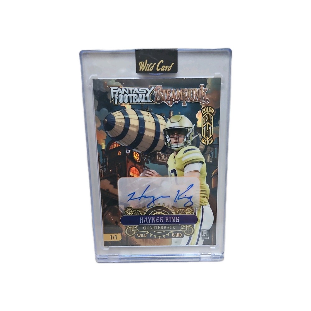 True 1/1 Color Match Haynes King AUTO Zepplin 2026 Wild Card Steampunk Football