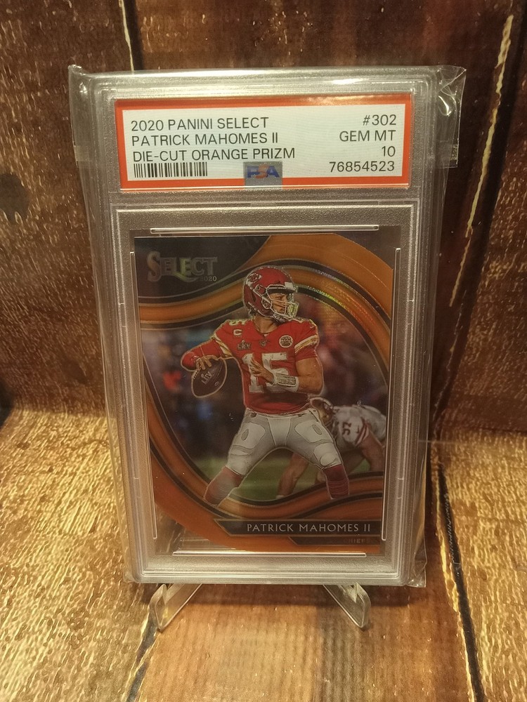 2020 Panini Select NFL Patrick Mahomes Orange Die Cut Prizm Field Level PSA 10