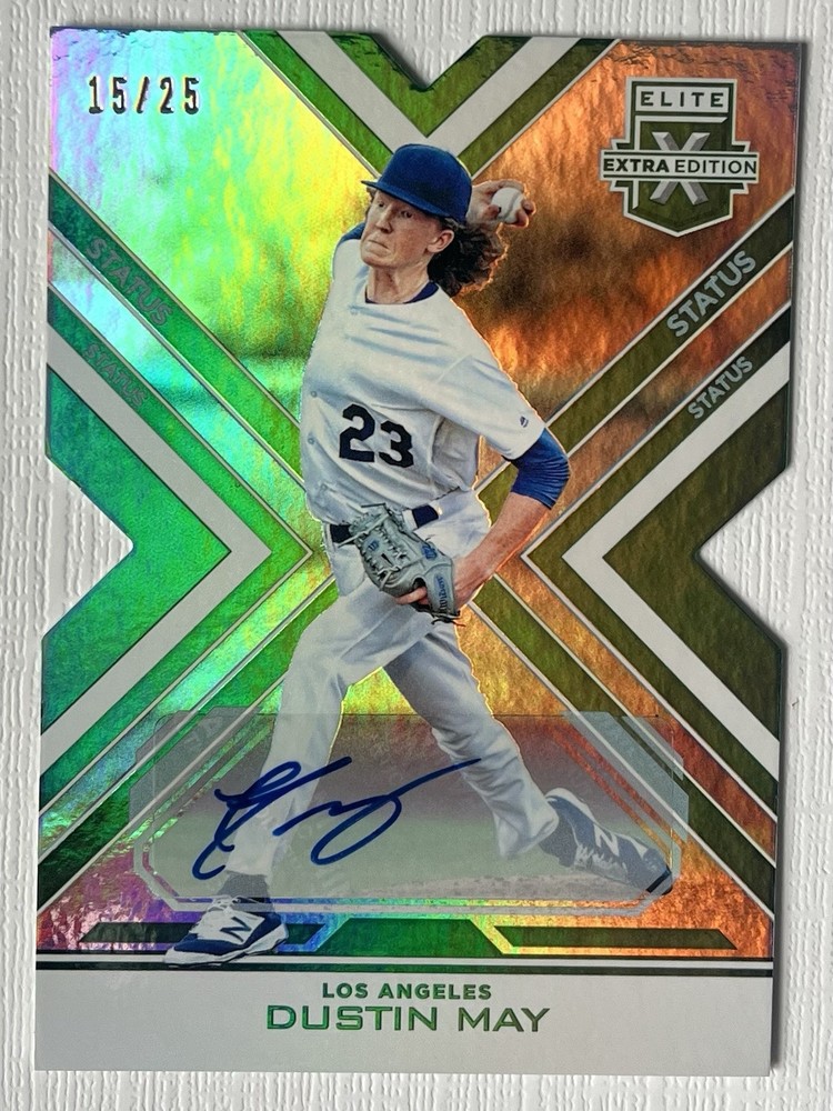 Dustin May Dodgers 2016 Panini Elite AUTO Status Die Cut Emerald /25 *eBay 1/1*