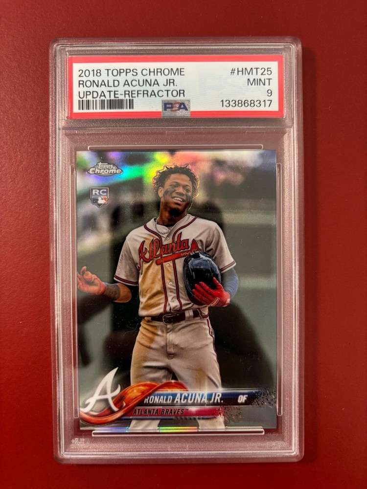 2018 TOPPS CHROME/ RONALD ACUNA JR/ UPDATE REFRACTOR/ 132/250/ PSA 9