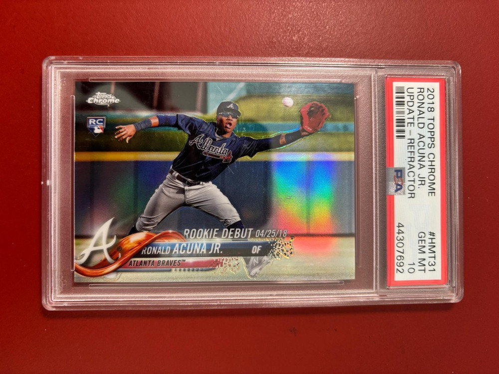 2018 TOPPS CHROME/ RONALD ACUNA JR/ UPDATE REFRACTOR/231/250/ PSA 10