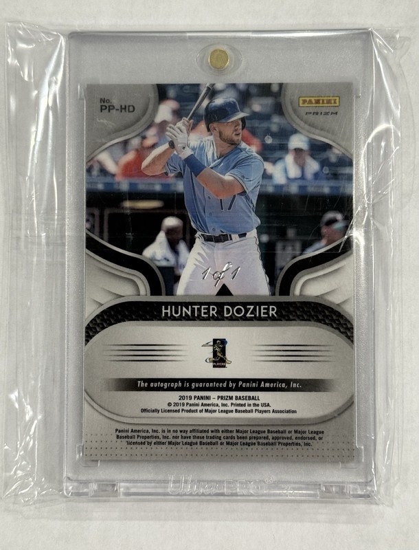 Hunter Dozier 2019 Prizm Pro Penmanship Black Finite Superfractor One Of One 1/1 view 2