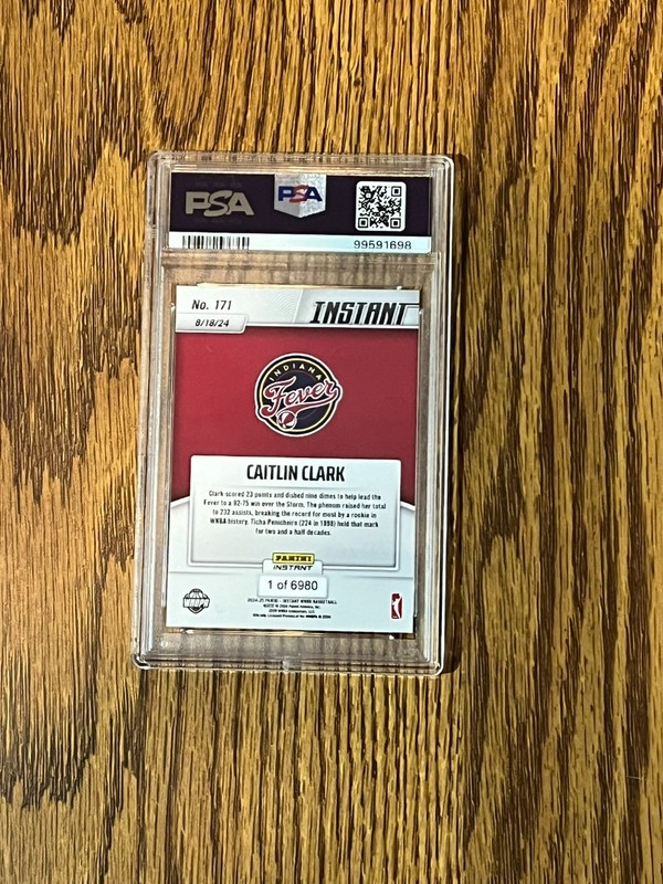 2024 Panini Instant WNBA #171 Caitlin Clark RC PSA 10 view 2