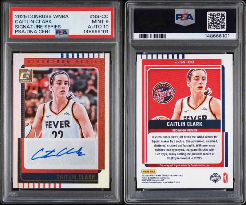 Caitlin Clark 2025 PSA 9 Auto 10 - Donruss WNBA - Signature Series #SS-CC (AU) view 2