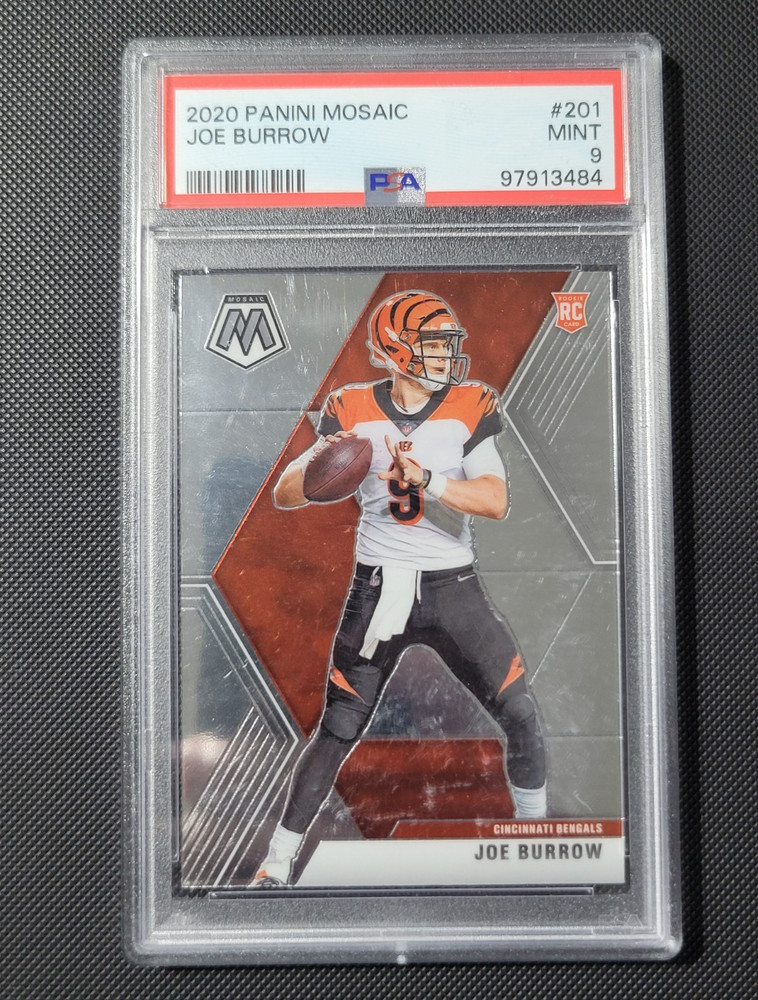 Panini 2020 Mosaic Rookies Joe Burrow RC #201 Bengals PSA 9 Football