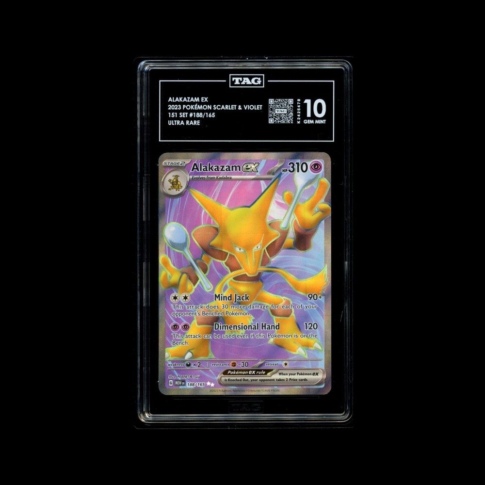 TAG 10 GEM MINT, 2023 Alakazam EX Ultra Rare, Scarlet Violet 151 , #188/165
