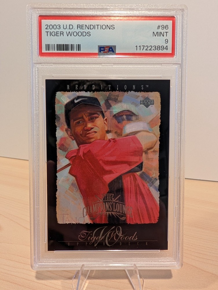 2003 UPPER DECK RENDITIONS #96 TIGER WOODS PSA 9 view 1