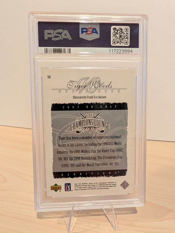 2003 UPPER DECK RENDITIONS #96 TIGER WOODS PSA 9 view 2